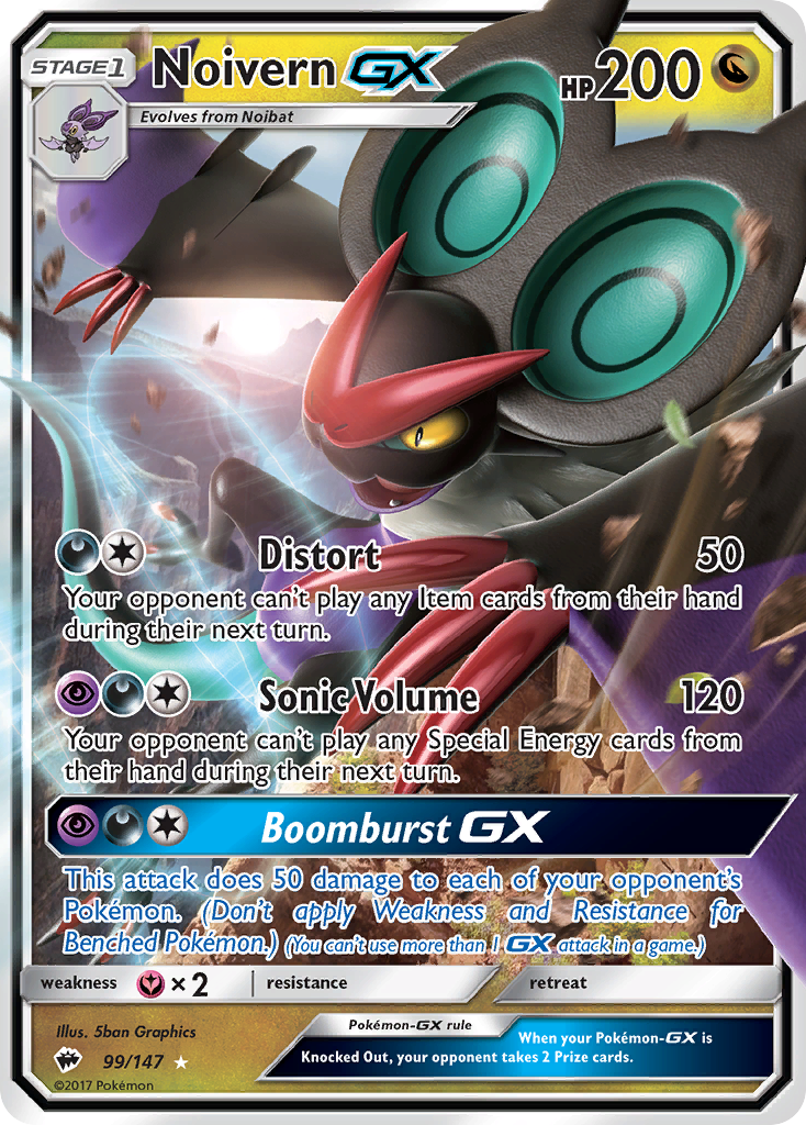 Noivern GX 99 SM - Burning Shadows Ultra Rare