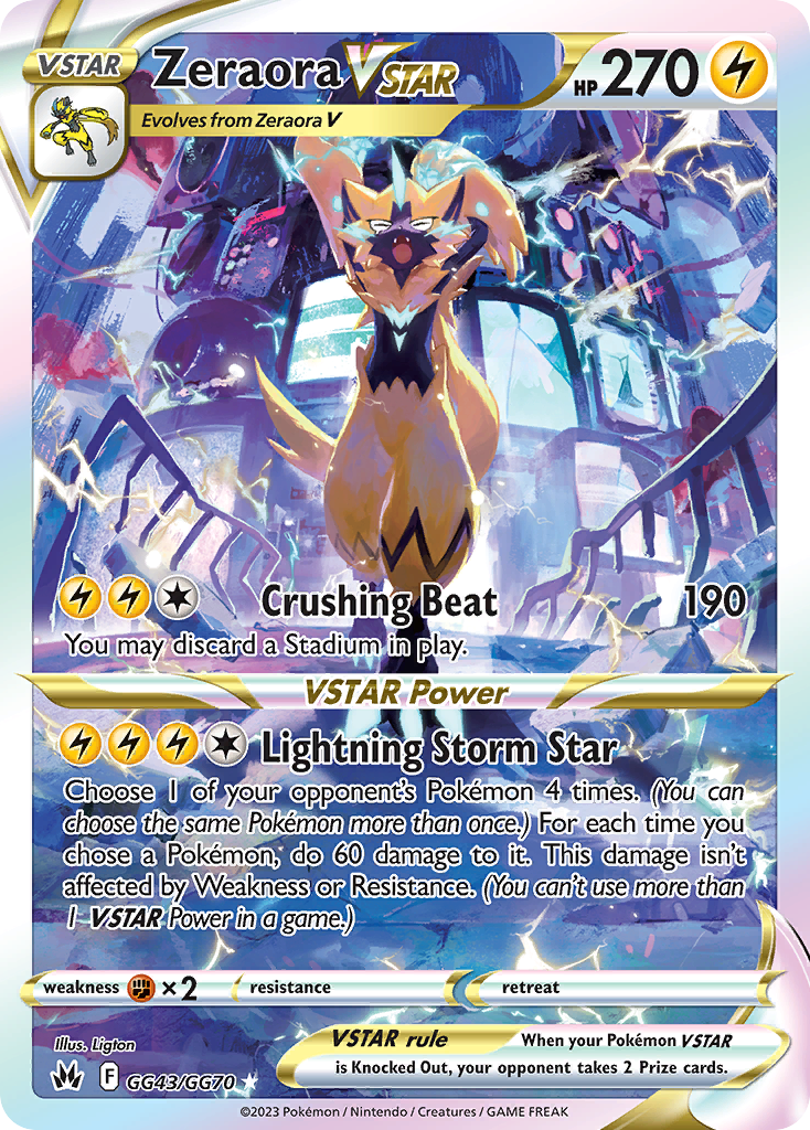 Zeraora VSTAR GG43 Crown Zenith: Galarian Gallery Ultra Rare