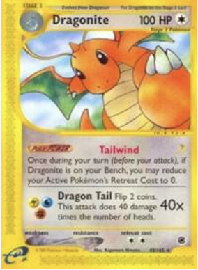 Dragonite - 43/165 - Reverse Holofoil Rare - Expedition (NM)