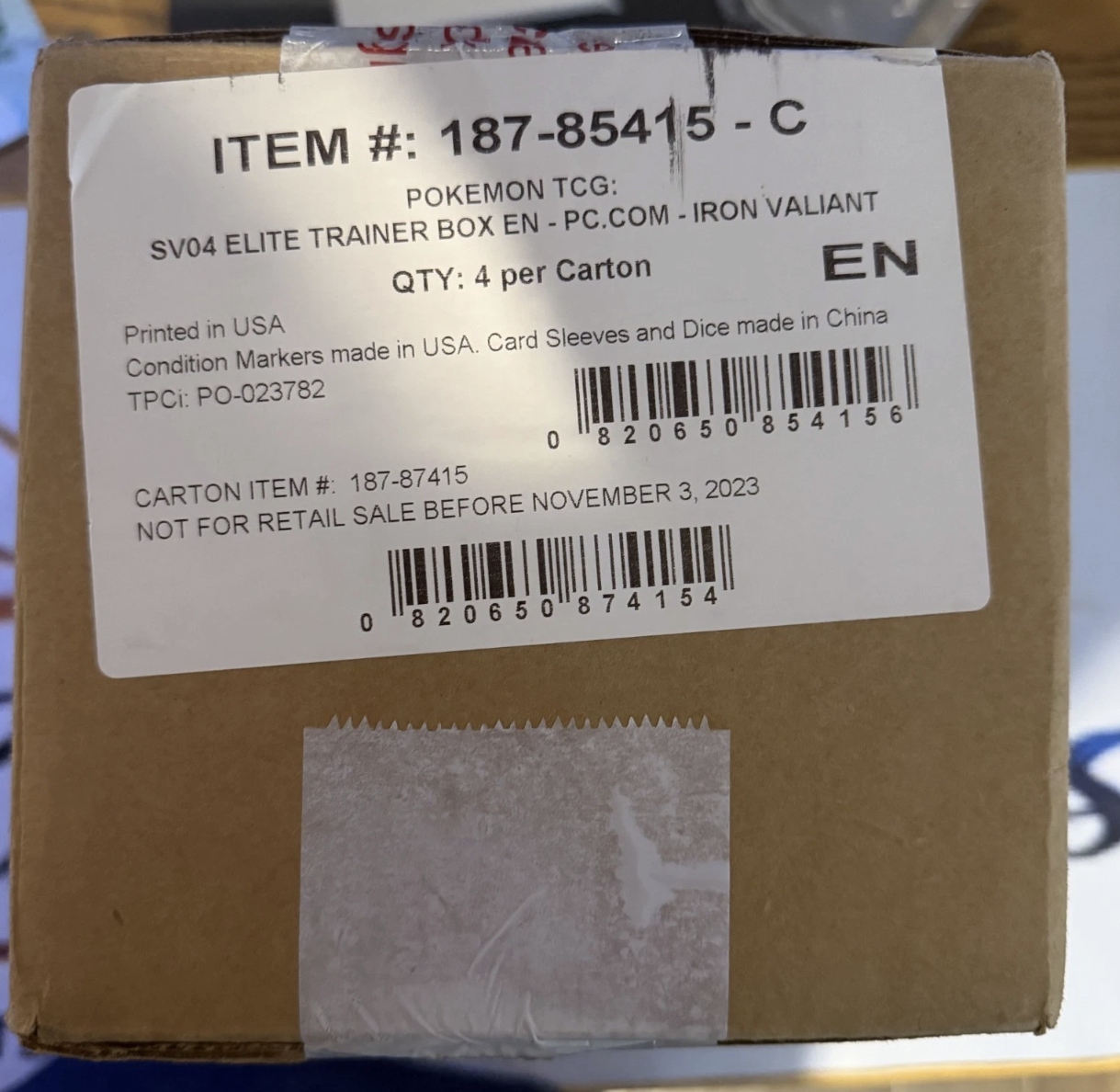 Paradox Rift Pokemon Center ETB Case Iron Valiant