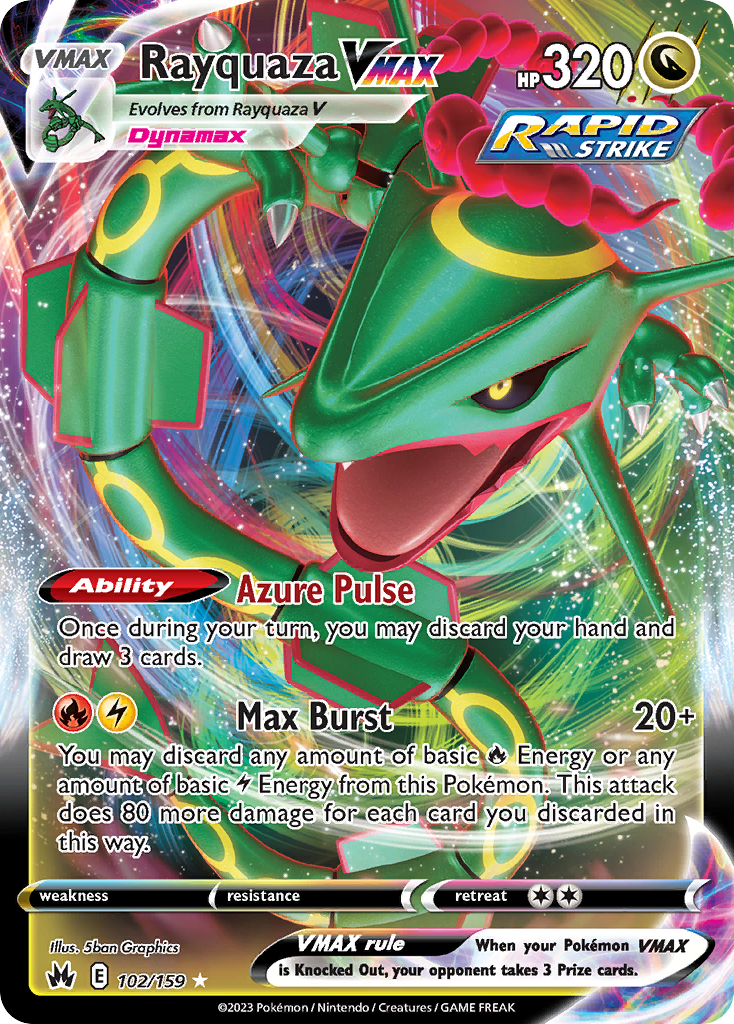 Rayquaza VMAX 102 Crown Zenith Ultra Rare Lightly Played