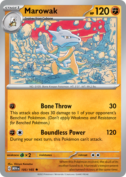 Marowak 105 SV: Scarlet & Violet 151 Rare Lightly Played