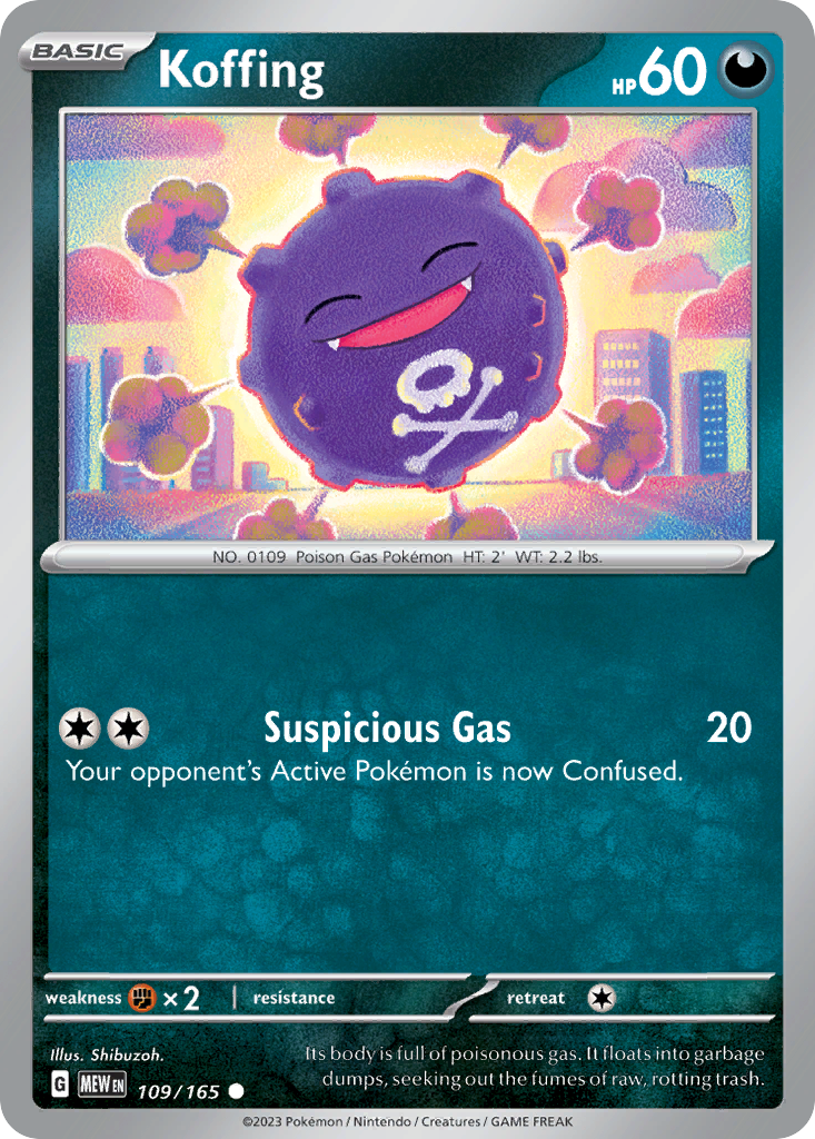 Koffing 109 SV: Scarlet & Violet 151 Common Lightly Played