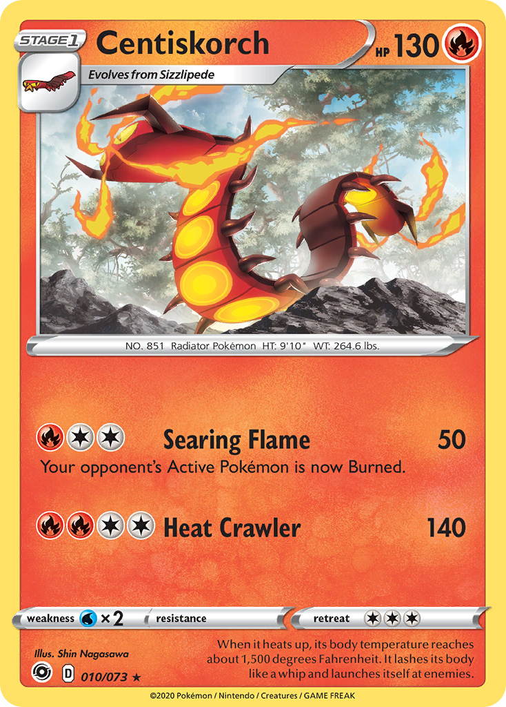 Centiskorch 10 Champion's Path Holo Rare Lightly Played