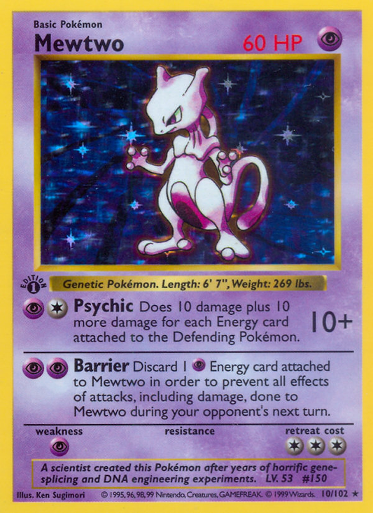 Mewtwo 010 Base Set Holo Rare