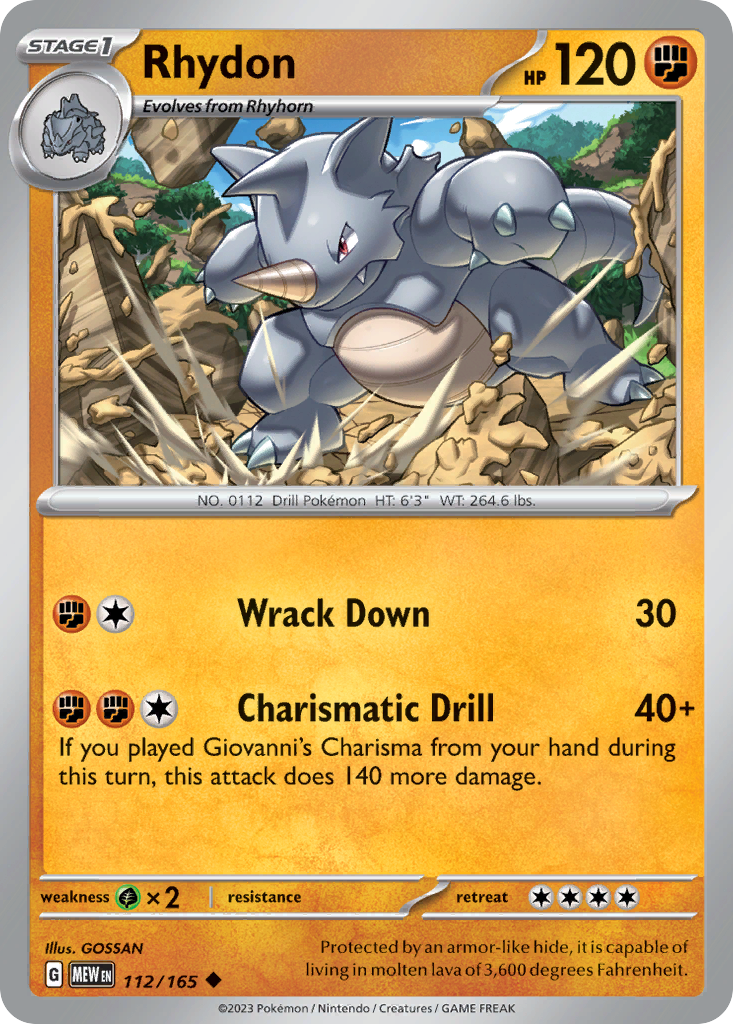 Rhydon 112 SV: Scarlet & Violet 151 Uncommon