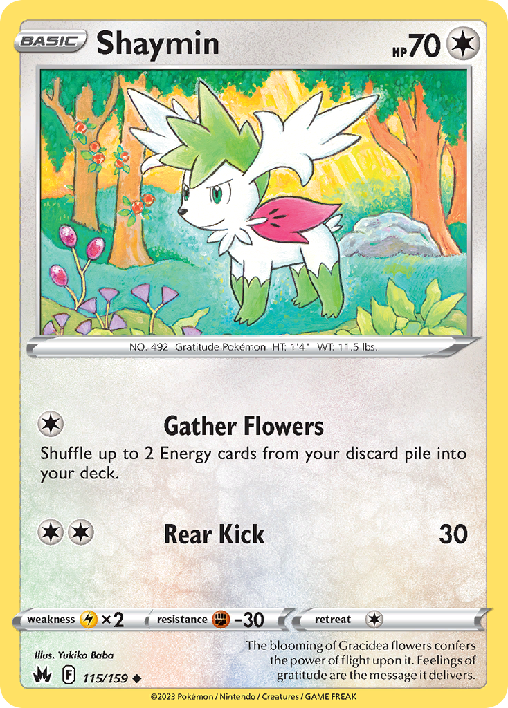 Shaymin 115 Crown Zenith Uncommon Lightly Played