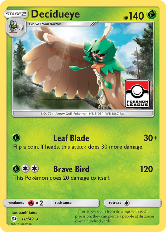 Decidueye 11 SM Base Set Rare Lightly Played