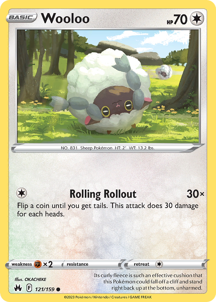 Wooloo 121 Crown Zenith Common Lightly Played