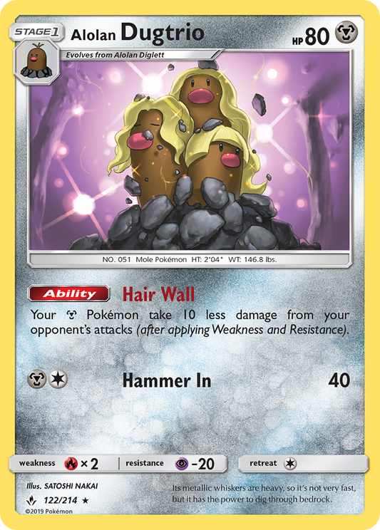 Alolan Dugtrio 122 Sun & Moon: Unbroken Bonds Rare Near Mint