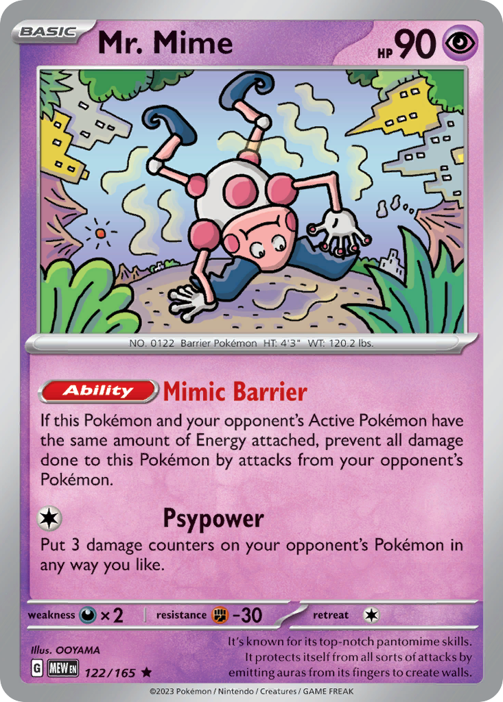Mr. Mime 122 SV: Scarlet & Violet 151 Rare Lightly Played