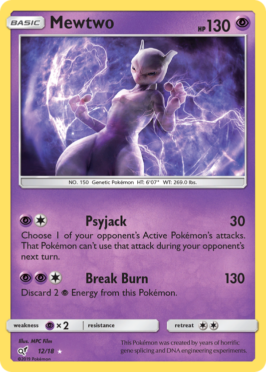 Mewtwo 12 Detective Pikachu Holo Rare