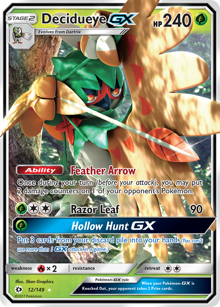 Decidueye GX 12 SM Base Set Ultra Rare