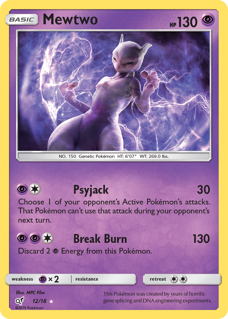 Mewtwo 12 Detective Pikachu Holo Rare Lightly Played