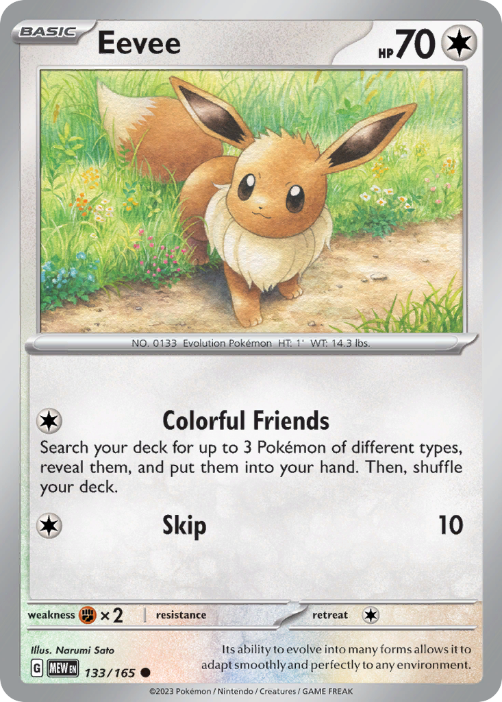 Eevee 133 SV: Scarlet & Violet 151 Common Lightly Played