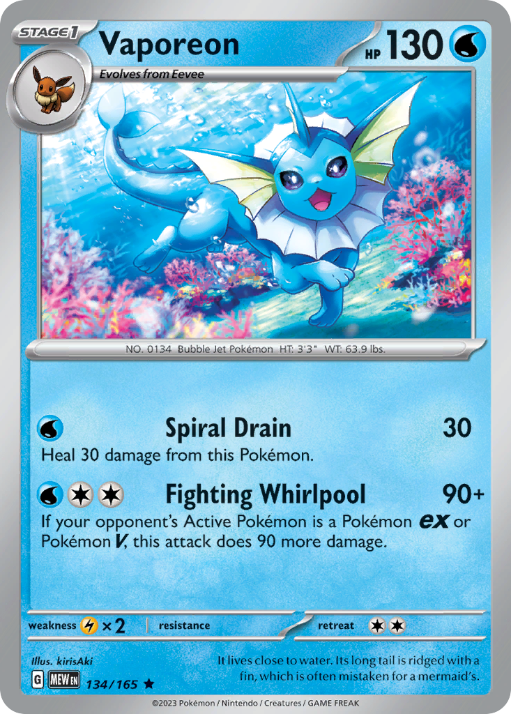 Vaporeon 134 SV: Scarlet & Violet 151 Rare