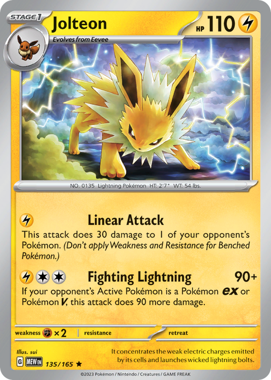 Jolteon 135 SV: Scarlet & Violet 151 Rare Lightly Played