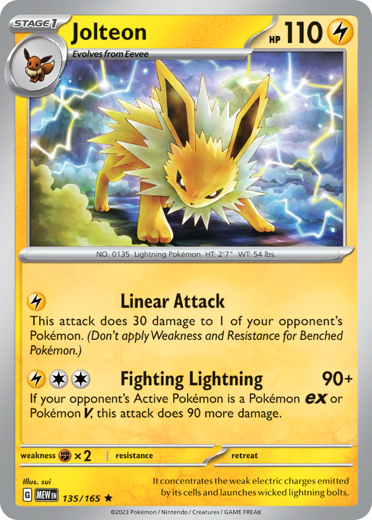 Jolteon 135 SV: Scarlet & Violet 151 Rare