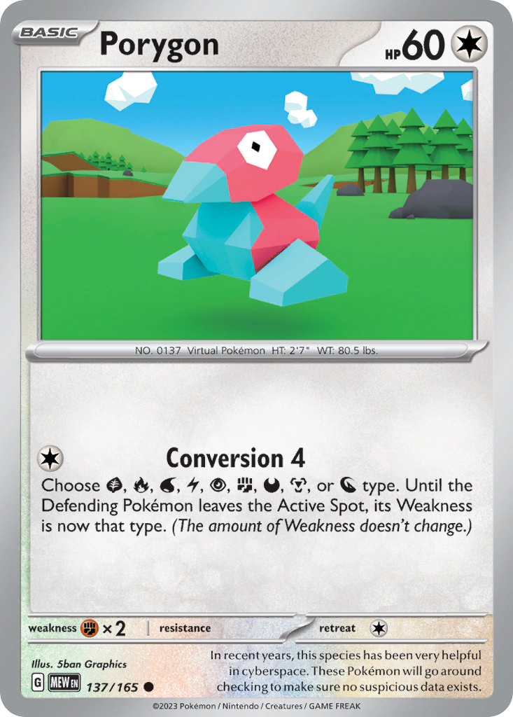 Porygon 137 SV: Scarlet & Violet 151 Common Lightly Played
