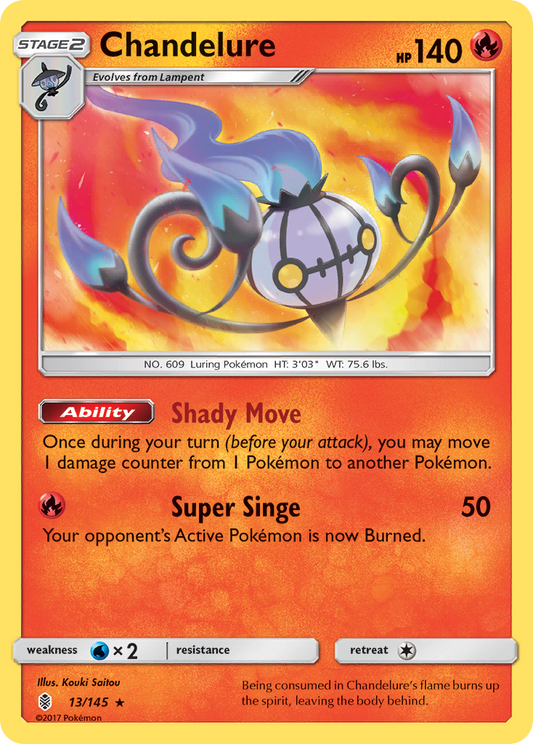 Chandelure 13 SM - Guardians Rising Holo Rare