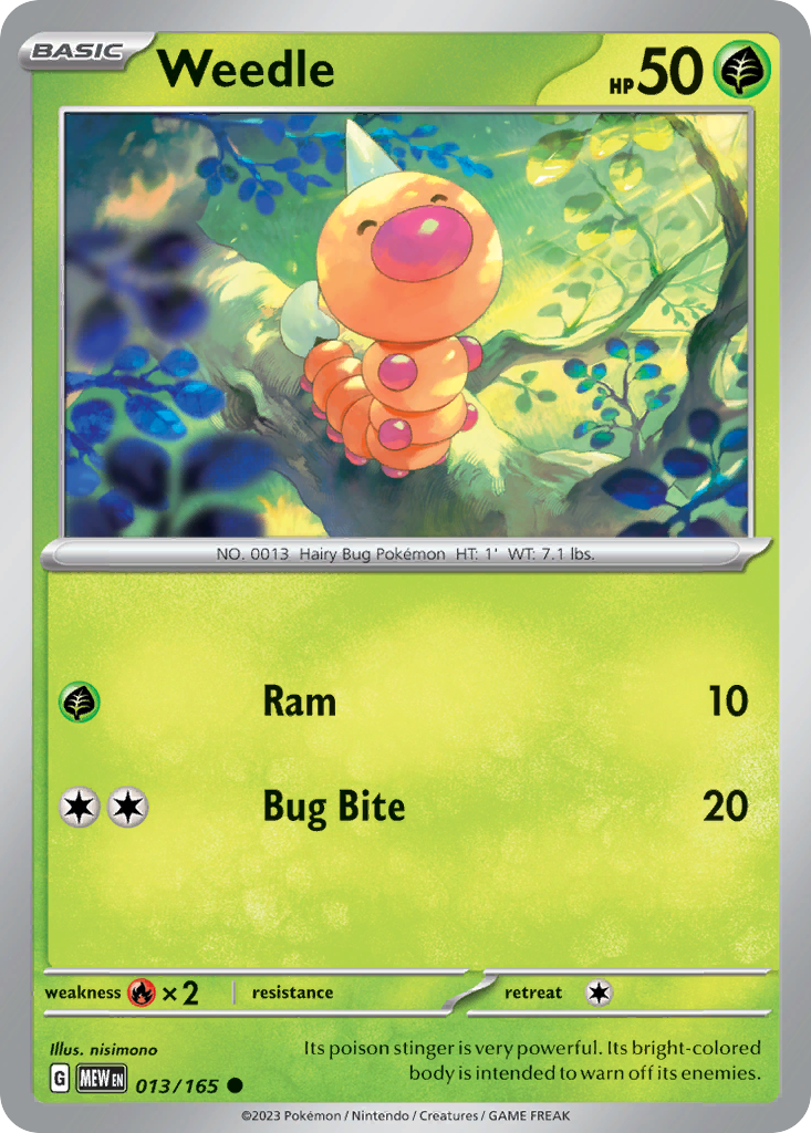 Weedle 013 SV: Scarlet & Violet 151 Common Lightly Played