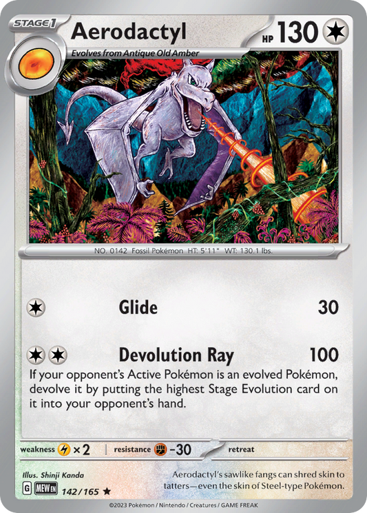 Aerodactyl 142 SV: Scarlet & Violet 151 Rare Lightly Played