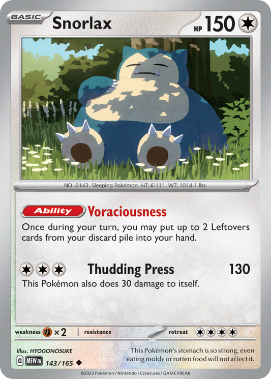 Snorlax 143 SV: Scarlet & Violet 151 Uncommon