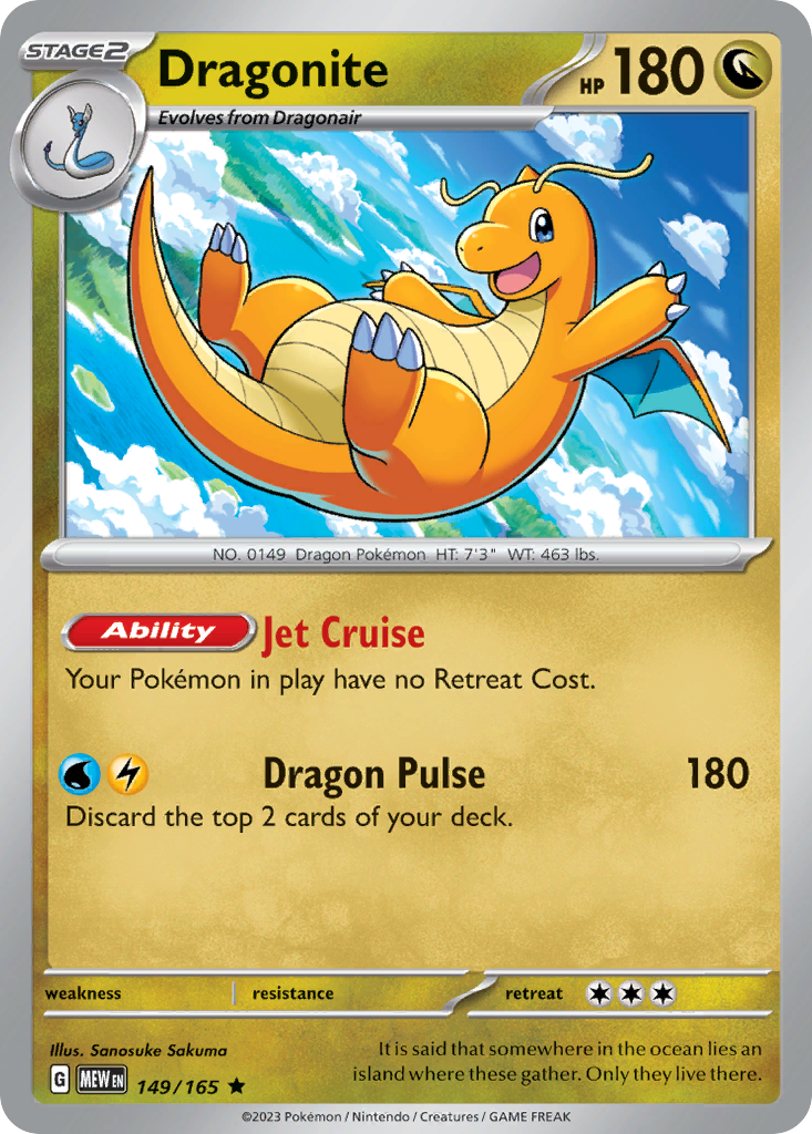 Dragonite 149 SV: Scarlet & Violet 151 Rare Lightly Played