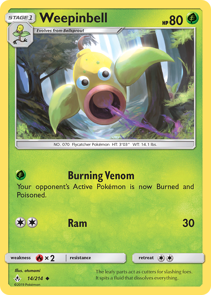 Weepinbell 14 SM - Unbroken Bonds Uncommon