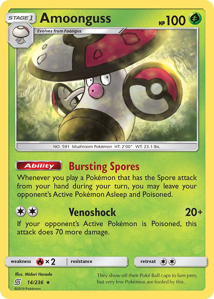 Amoonguss 14 SM - Unified Minds Rare Lightly Played