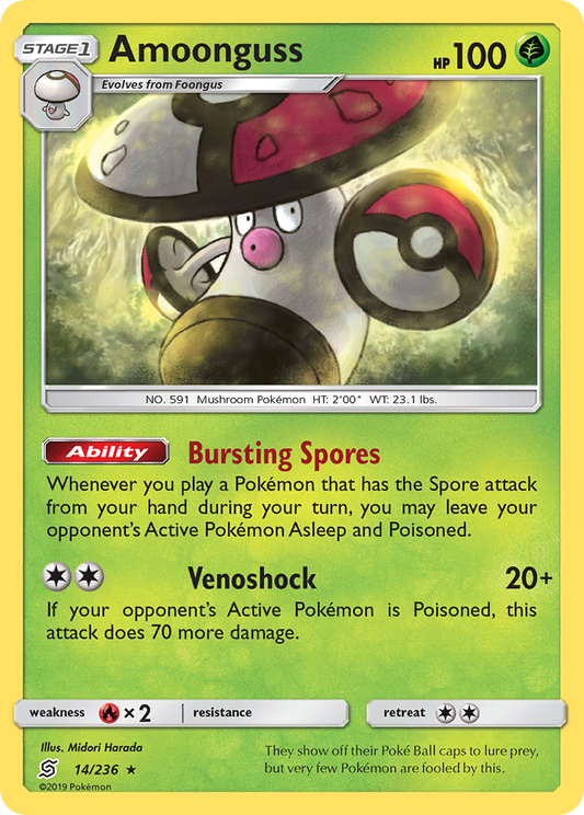 Amoonguss 14 SM - Unified Minds Rare Lightly Played