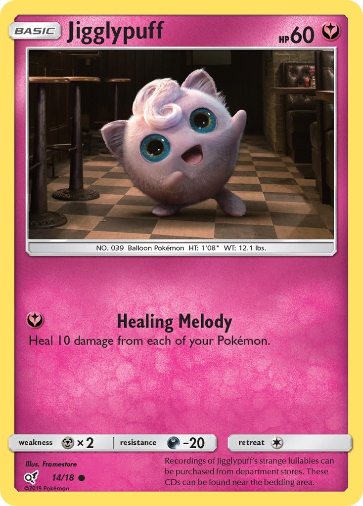 Jigglypuff 14 Detective Pikachu Common Lightly Played