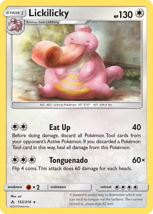 Lickilicky 153 SM - Unbroken Bonds Rare Lightly Played
