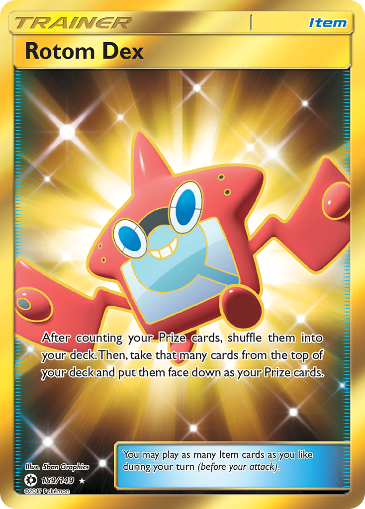 Rotom Dex 159 SM Base Set Secret Rare Lightly Played