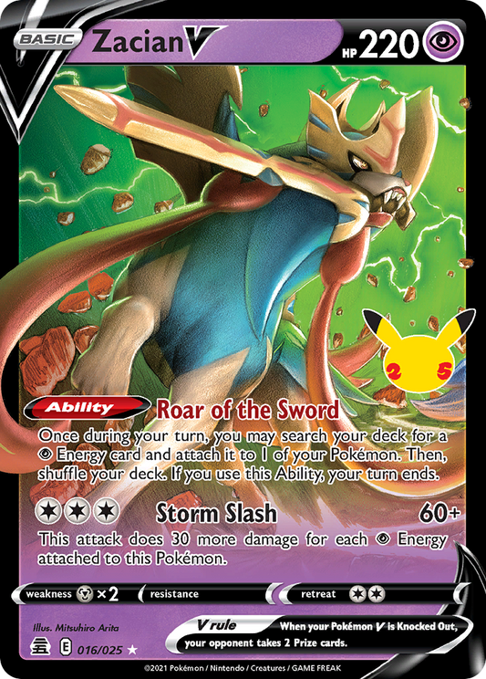 Zacian V 016 Celebrations Ultra Rare Lightly Played