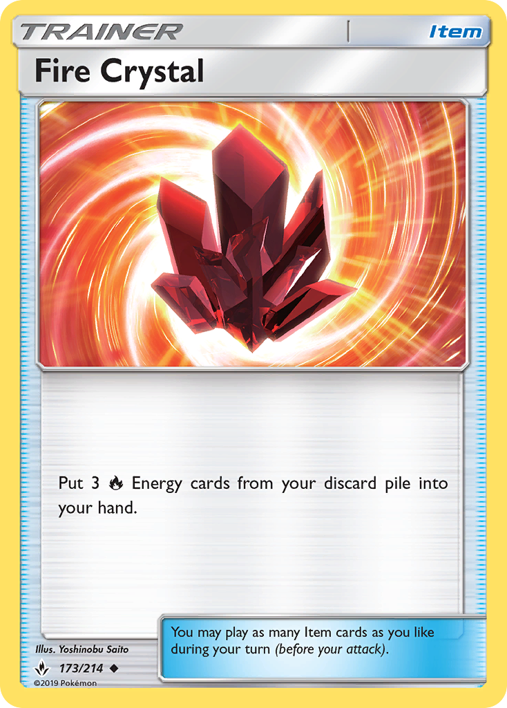 Fire Crystal 173 SM - Unbroken Bonds Uncommon Lightly Played