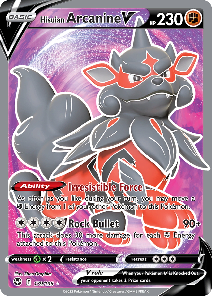 Hisuian Arcanine V 179 SWSH12: Silver Tempest Ultra Rare