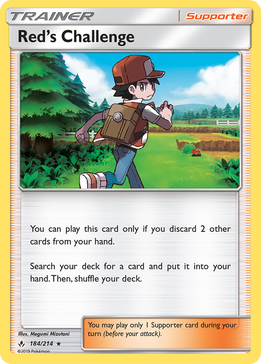 Red's Challenge 184 Sun & Moon: Unbroken Bonds Holo Rare Near Mint
