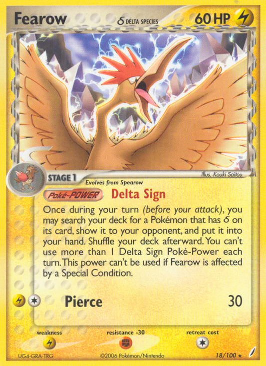 Fearow 18 EX Crystal Guardians Rare Near Mint