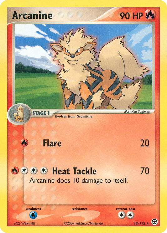 Arcanine 18 FireRed & LeafGreen Rare Lightly Played