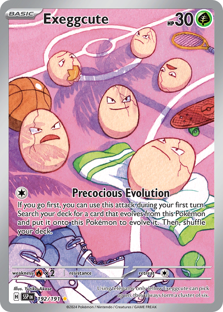 Exeggcute 192 SV08: Surging Sparks Illustration Rare Lightly Played