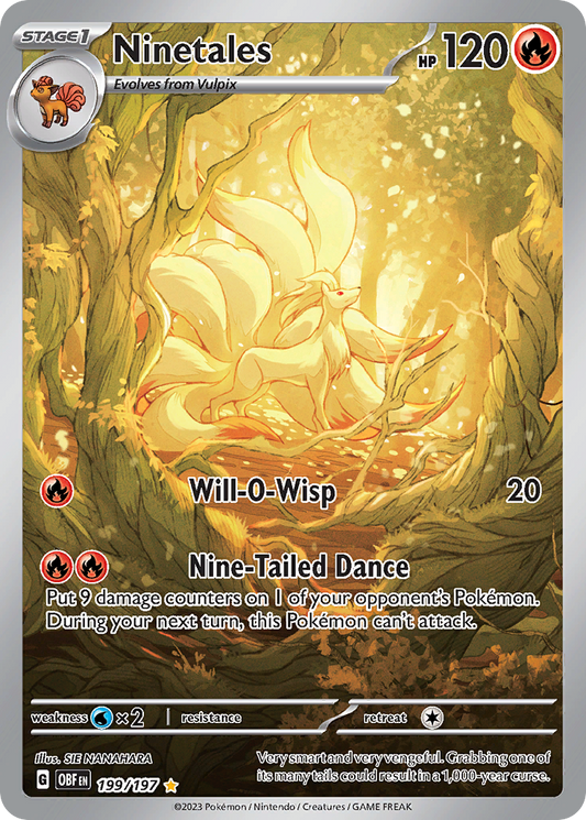 Ninetales 199 SV03: Obsidian Flames Illustration Rare