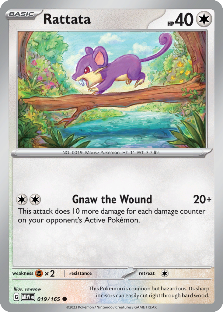 Rattata 019 SV: Scarlet & Violet 151 Common Lightly Played