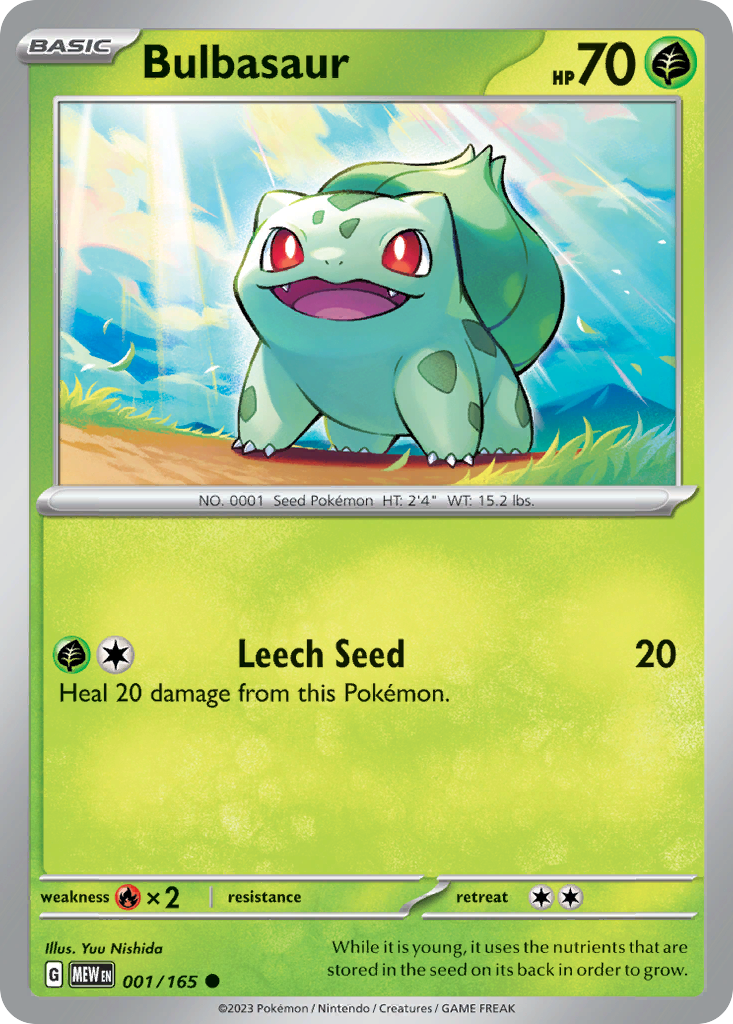 Bulbasaur 001 SV: Scarlet & Violet 151 Common Lightly Played