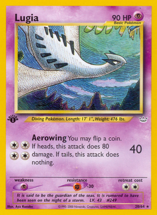 Lugia 20 Neo Revelation Rare Lightly Played