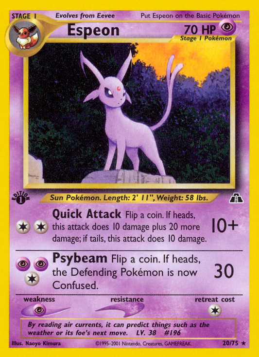 Espeon 20 Neo Discovery Rare Lightly Played