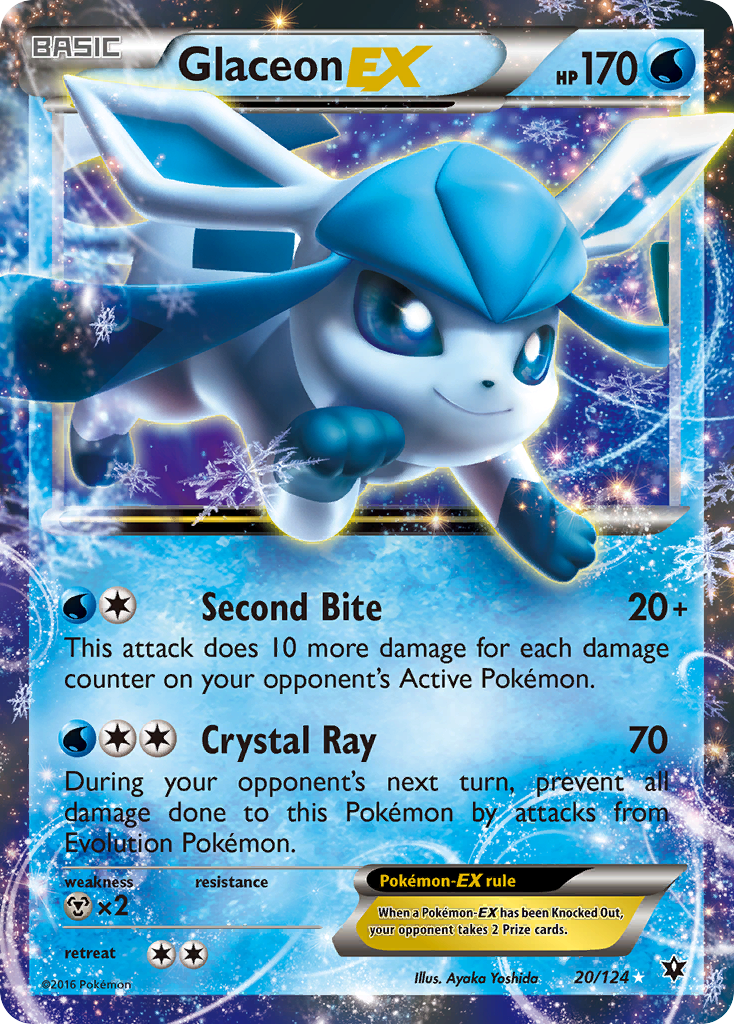 Glaceon EX 20 XY - Fates Collide Ultra Rare