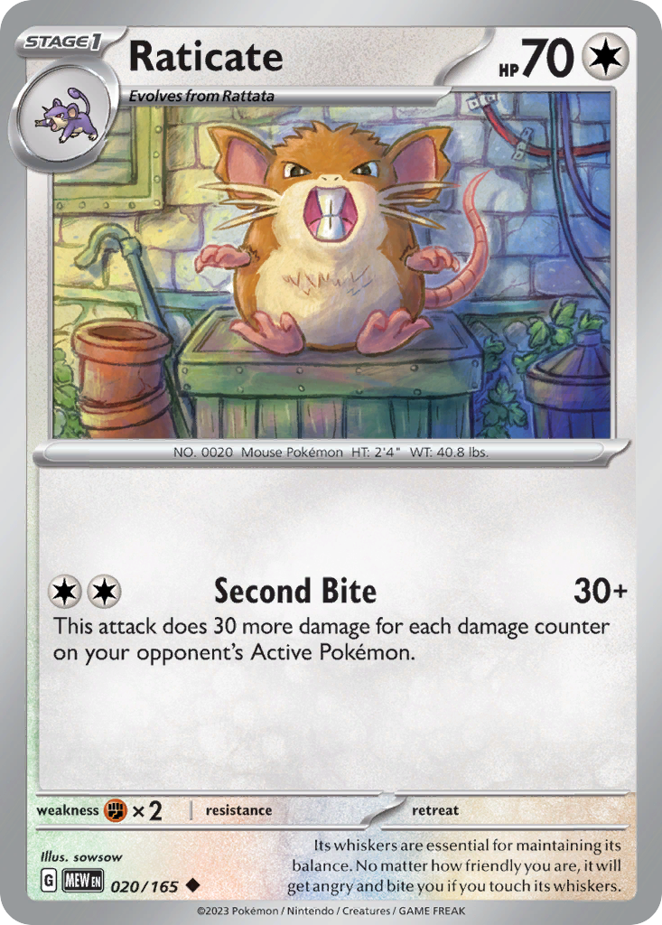 Raticate 020 SV: Scarlet & Violet 151 Uncommon