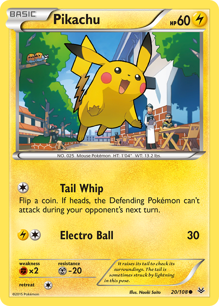 Pikachu 20 XY: Roaring Skies Common Near Mint