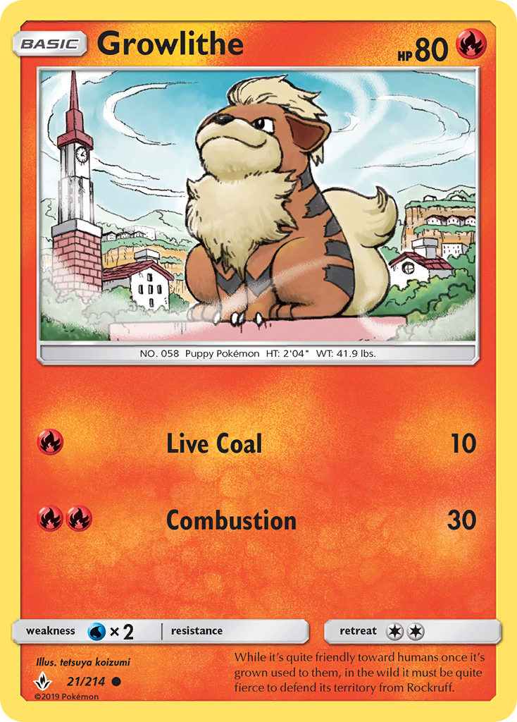 Growlithe 21 SM - Unbroken Bonds Common